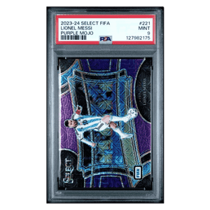 Lionel Messi PSA 9 2023-24 Panini Select FIFA Purple Mojo Card #221