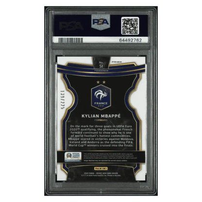 Kylian Mbappe PSA 10 2020 Panini Select UEFA Euro Blue Prizm #d/ 225 Card #51