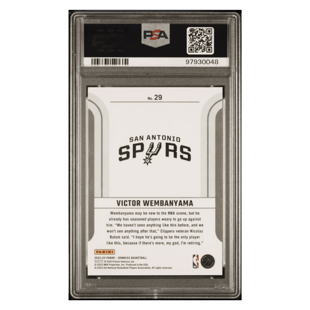Victor Wembanyama PSA 10 2023 Donruss Franchise Features Rookie RC Card #29