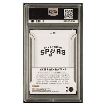 Victor Wembanyama PSA 10 2023 Donruss Franchise Features Rookie RC Card #29