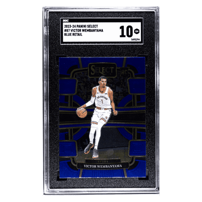 Victor Wembanyama SGC 10 2023-24 Panini Select Blue Retail Rookie RC Card #87