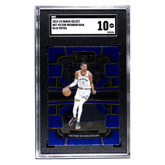 Victor Wembanyama SGC 10 2023-24 Panini Select Blue Retail Rookie RC Card #87