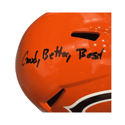 Colston Loveland Chicago Bears Autographed Full Size Alternate Orange Replica Helmet with inscription - JSA COA