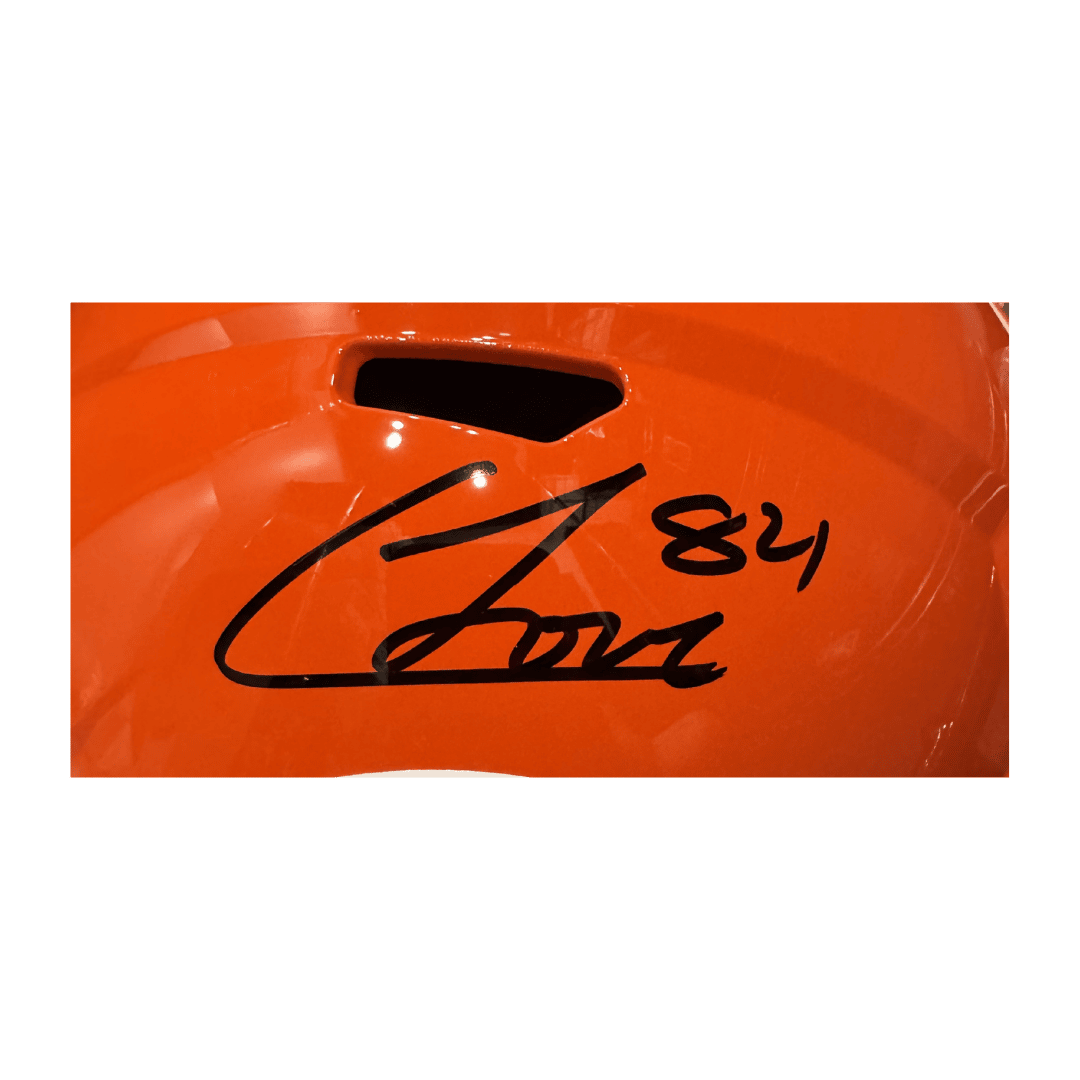 Colston Loveland Chicago Bears Autographed Full Size Alternate Orange Replica Helmet with inscription - JSA COA
