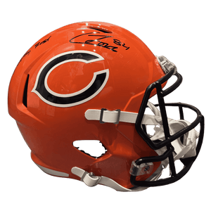 Colston Loveland Chicago Bears Autographed Full Size Alternate Orange Replica Helmet with inscription - JSA COA