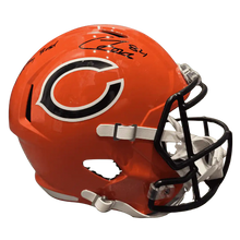 Colston Loveland Chicago Bears Autographed Full Size Alternate Orange Replica Helmet with inscription - JSA COA