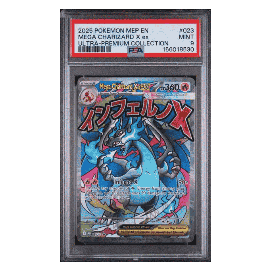 Mega Charizard X ex PSA 9 2025 Pokemon Mega Evolution Black Star Promo Ultra Premium Collection Card #023