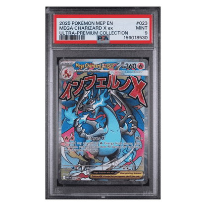 Mega Charizard X ex PSA 9 2025 Pokemon Mega Evolution Black Star Promo Ultra Premium Collection Card #023