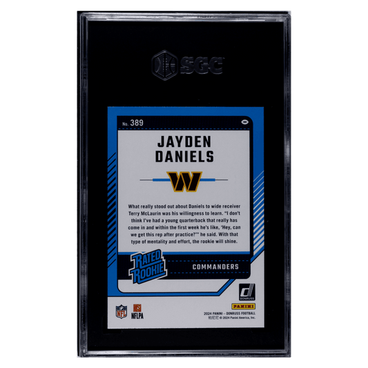 Jayden Daniels SGC 10 2024 Panini Donruss Rated Rookie Card #389