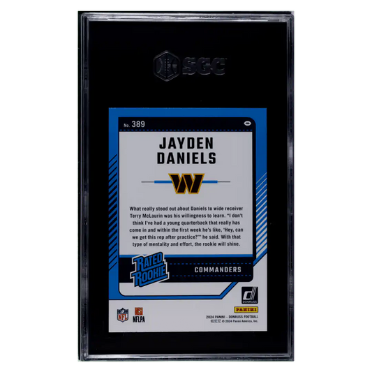 Jayden Daniels SGC 10 2024 Panini Donruss Rated Rookie Card #389