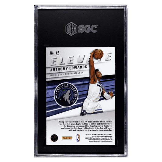 Anthony Edwards SGC 10 2020-21 Panini Mosaic Elevate Card #12