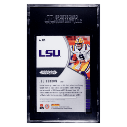 Joe Burrow SGC 10 2020 Panini Prizm Draft Picks Rookie RC Card #105