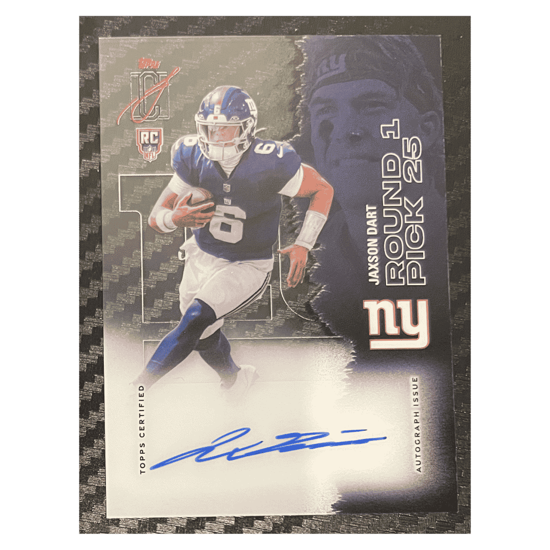 Jaxson Dart 2026 Topps Signature Certified Autograph Clearly Rookie RC Card #RCCL-JD