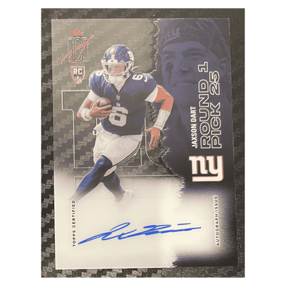 Jaxson Dart 2026 Topps Signature Certified Autograph Clearly Rookie RC Card #RCCL-JD