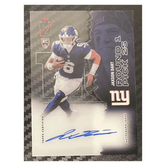 Jaxson Dart 2026 Topps Signature Certified Autograph Clearly Rookie RC Card #RCCL-JD