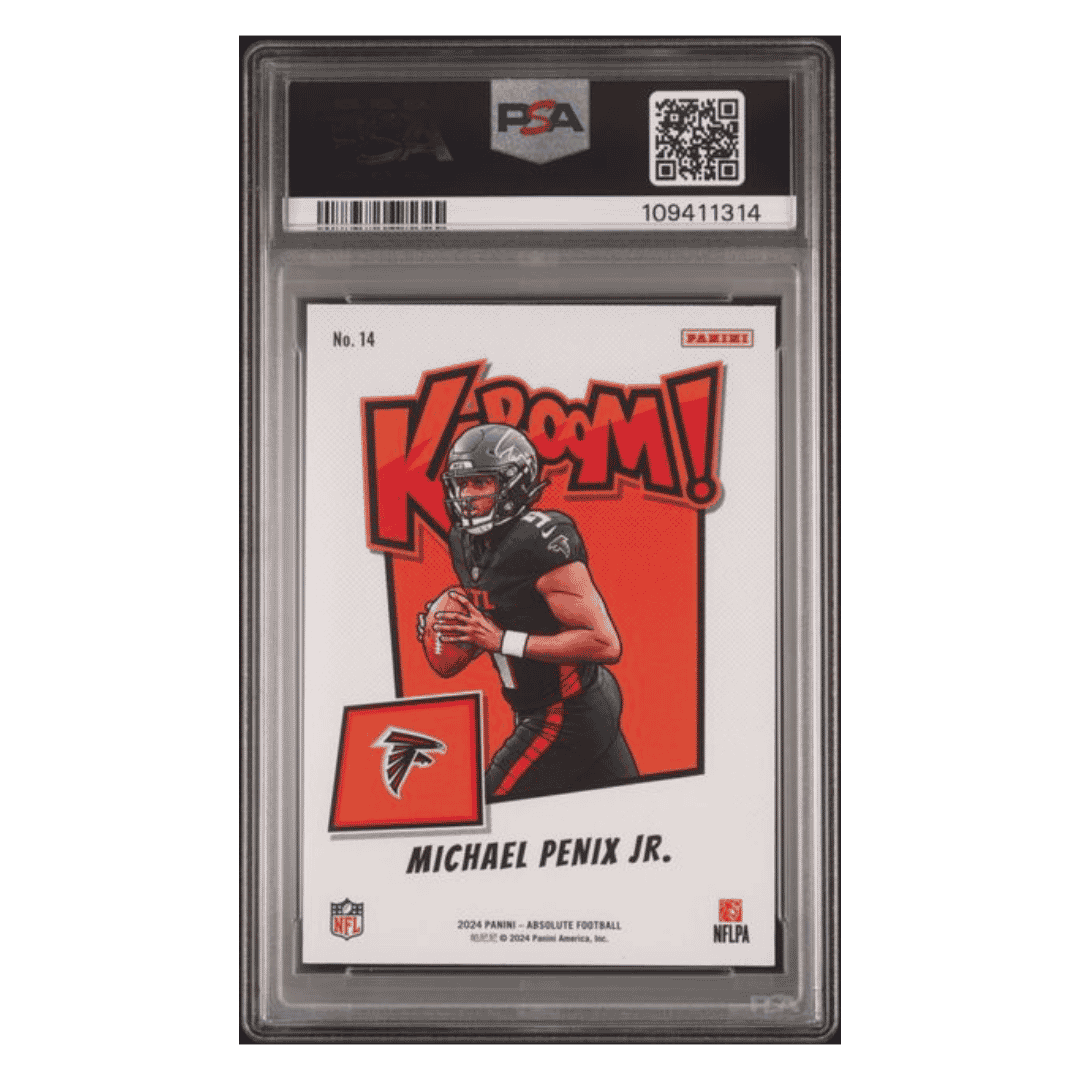 Michael Penix Jr PSA 9 2024 Panini Absolute Kaboom! Horizontal Rookie RC Card #14