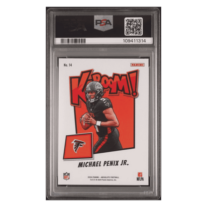 Michael Penix Jr PSA 9 2024 Panini Absolute Kaboom! Horizontal Rookie RC Card #14