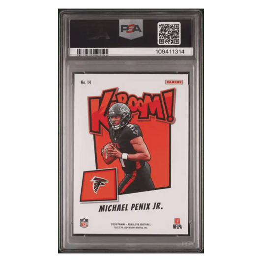 Michael Penix Jr PSA 9 2024 Panini Absolute Kaboom! Horizontal Rookie RC Card #14