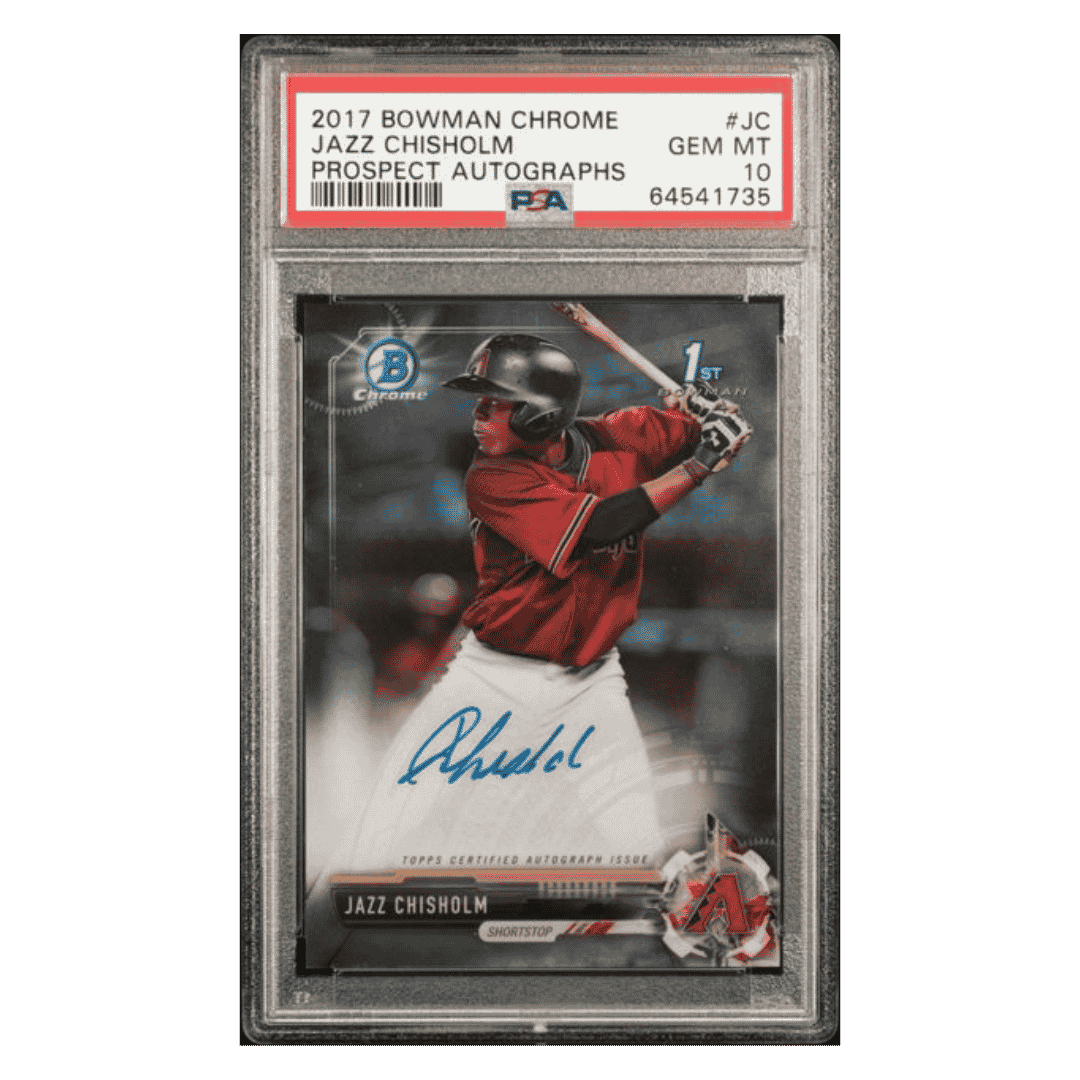 Jazz Chisholm PSA 10 2017 Topps Bowman Chrome Prospect Autographs Card #JC