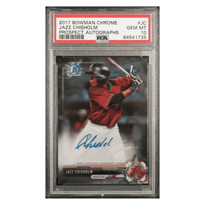 Jazz Chisholm PSA 10 2017 Topps Bowman Chrome Prospect Autographs Card #JC