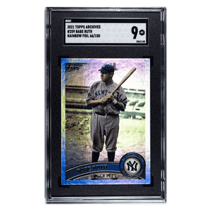 Babe Ruth SGC 9 2021 Topps Archives Rainbow Foil #d/ 150 Card #259