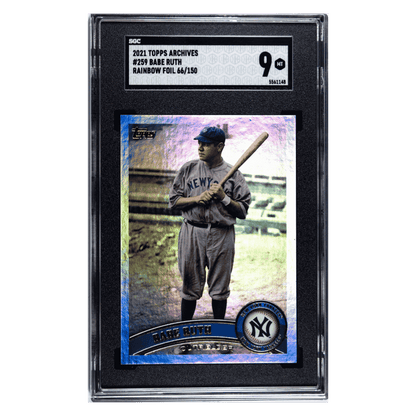 Babe Ruth SGC 9 2021 Topps Archives Rainbow Foil #d/ 150 Card #259