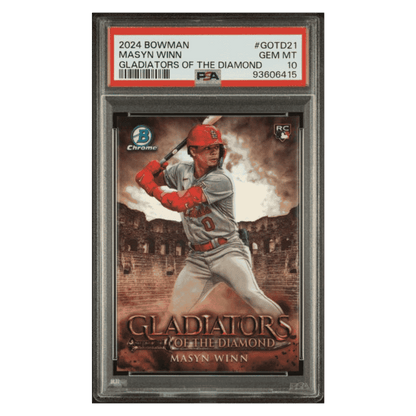 Masyn Winn PSA 10 2024 Bowman Chrome Gladiators of the Diamond Rookie RC Card #GOTD21