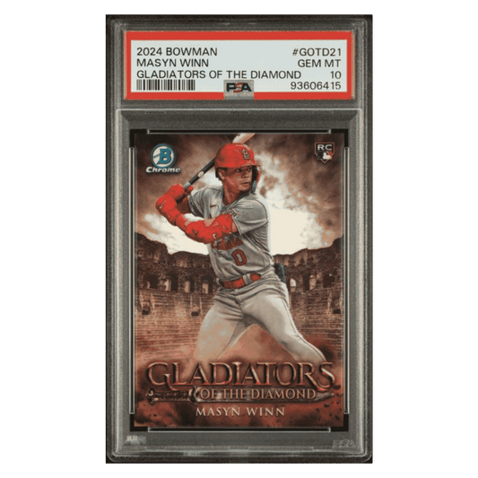 Masyn Winn PSA 10 2024 Bowman Chrome Gladiators of the Diamond Rookie RC Card #GOTD21