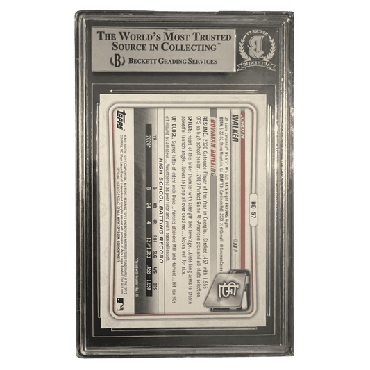 Jordan Walker 2020 Bowman Draft Autograph Rookie RC Card #BD-57