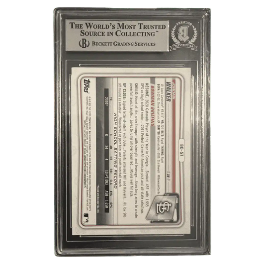 Jordan Walker 2020 Bowman Draft Autograph Rookie RC Card #BD-57