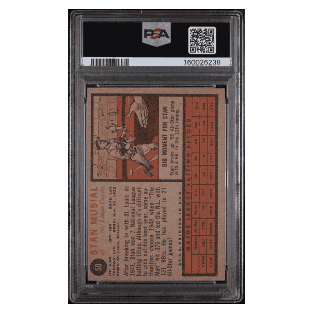 Stan Musial PSA 3 1962 Topps Card #50