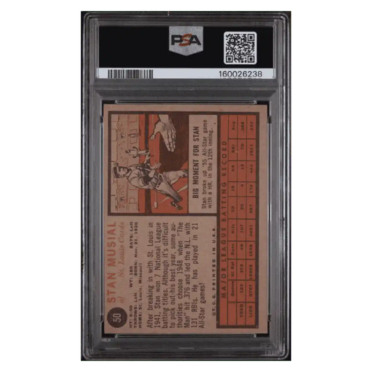 Stan Musial PSA 3 1962 Topps Card #50