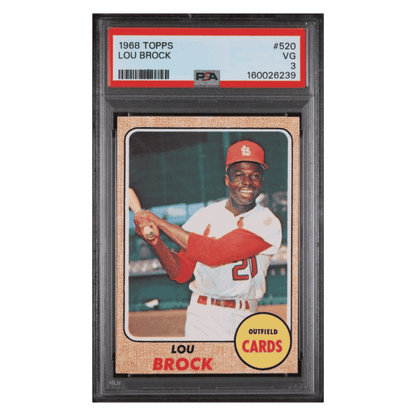 Lou Brock PSA 3 1968 Topps Card #520