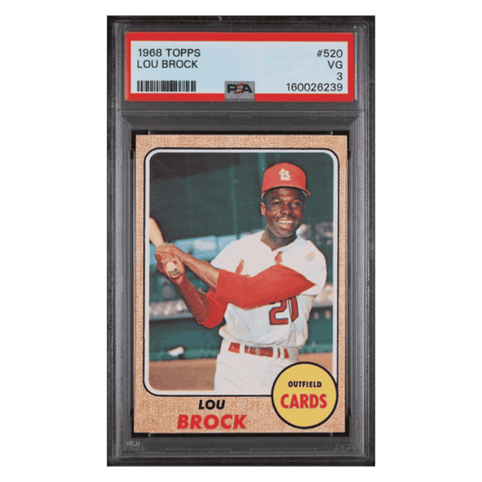 Lou Brock PSA 3 1968 Topps Card #520