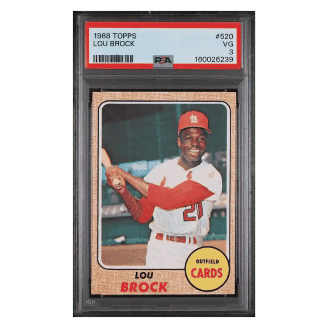 Lou Brock PSA 3 1968 Topps Card #520