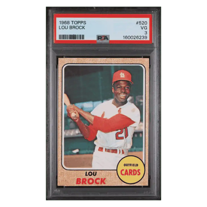 Lou Brock PSA 3 1968 Topps Card #520