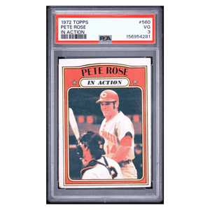 Pete Rose PSA 3 1972 Topps In Action Card #560