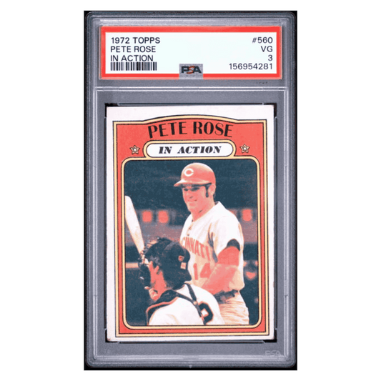 Pete Rose PSA 3 1972 Topps In Action Card #560
