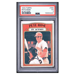 Pete Rose PSA 3 1972 Topps In Action Card #560