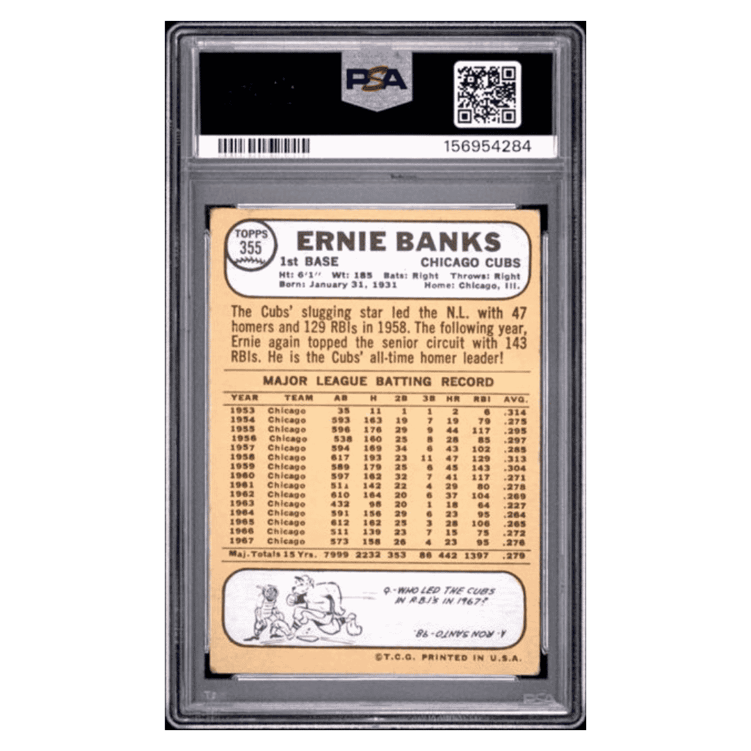Ernie Banks PSA 3 1968 Topps Card #355