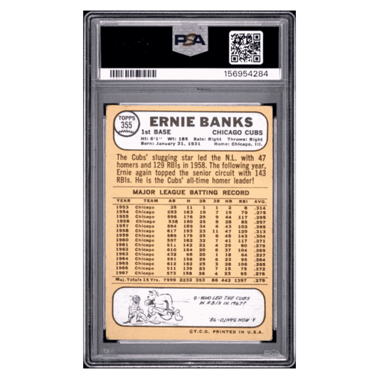 Ernie Banks PSA 3 1968 Topps Card #355