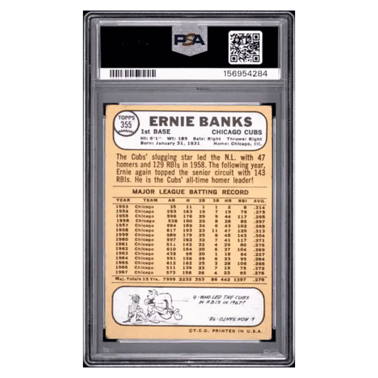 Ernie Banks PSA 3 1968 Topps Card #355