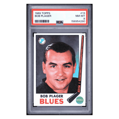 Bob Plager PSA 8 1969 Topps Card #13
