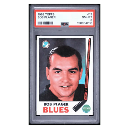 Bob Plager PSA 8 1969 Topps Card #13