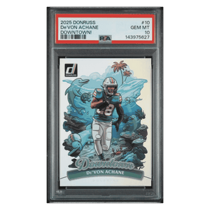 De'Von Achane PSA 10 2025 Panini Donruss Downtown! Card #10