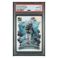 De'Von Achane PSA 10 2025 Panini Donruss Downtown! Card #10