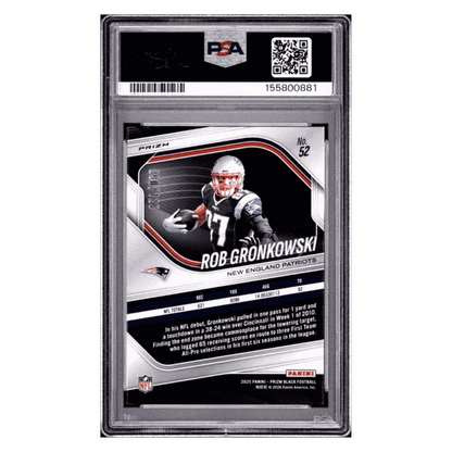 Rob Gronkowski PSA 9 2025 Panini Prizm Black Blue Ice #d/ 125 Card #52