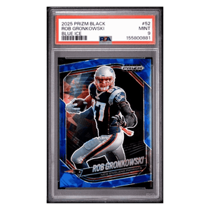 Rob Gronkowski PSA 9 2025 Panini Prizm Black Blue Ice #d/ 125 Card #52