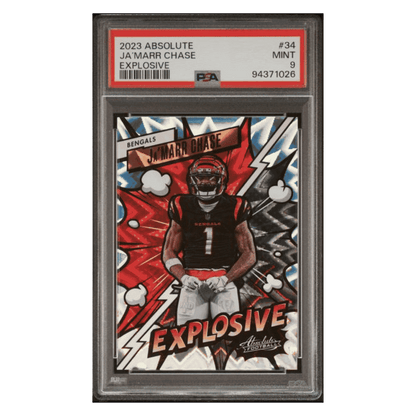 Ja'Marr Chase PSA 9 2023 Panini Absolute Explosive Card #34