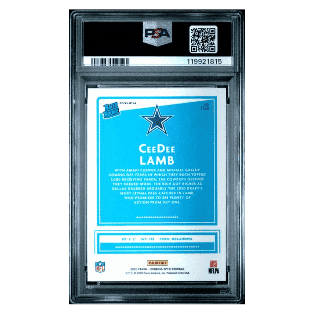 CeeDee Lamb PSA 9 2020 Panini Donruss Optic Rated Rookie Card #156